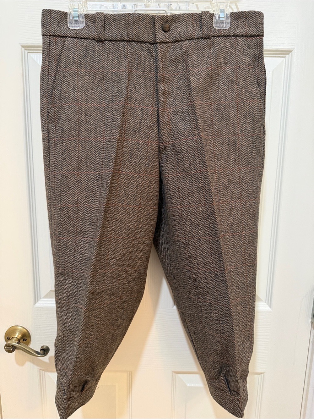 Orvis Scottish Cheviot Wool Trousers(Breeks) Teviotex Hawick Herringbone Size 34